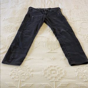 AG “The Stevie Ankle Petite” Distressed Denim